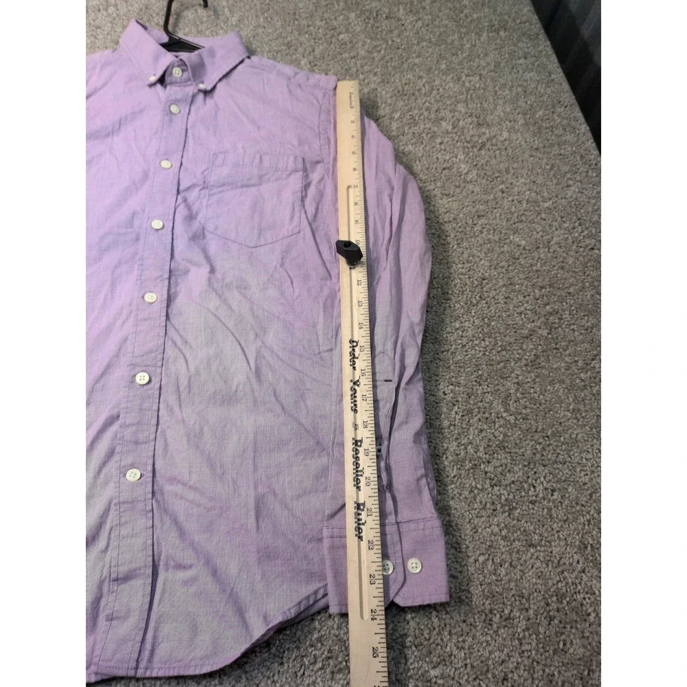 Banana Republic Mens Slim Fit Purple Gingham Button Down Shirt Small Long Sleeve